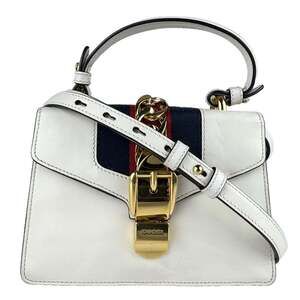 GUCCI Authentic Red Leather Sylvie Shoulder Bag